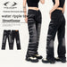 Avant-garde Street Washed Corrugated Straight Jeans Men And Women