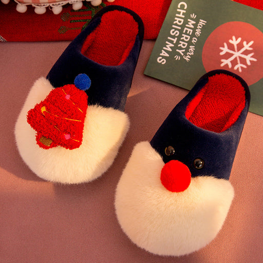 Winter Plush Slippers Christmas Cute Santa Claus And Christmas Tree Slipper Warm Anti-Slip House Shoes For Women
