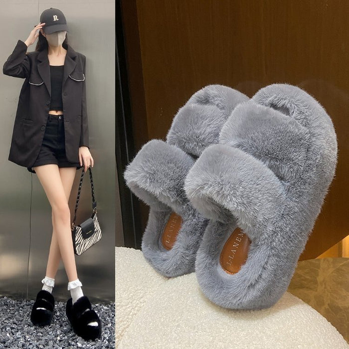 Leisure Fleece-lined Platform Slippers