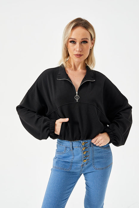 Women's Loose Casual Half Zipper Sweatshirt