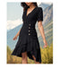 European And American Solid Color Irregular Slim-fit Dress