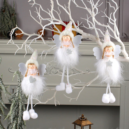 Plush Angel Girl Doll Hanging Christmas Tree Decoration Long Leg Doll Small Pendant