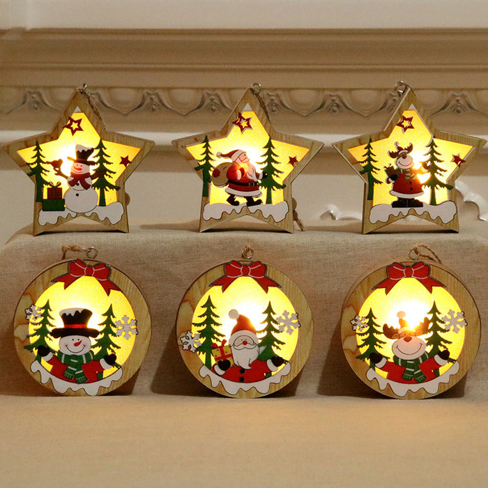 Christmas Decorations Wood Light Pendant Small Gifts