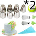 11pcs Russian Tulip Icing Piping Nozzles Tip Confectionery Flower Cream Nozzles Pastry Leaf Tips Cupcake Cake Decorating Tools