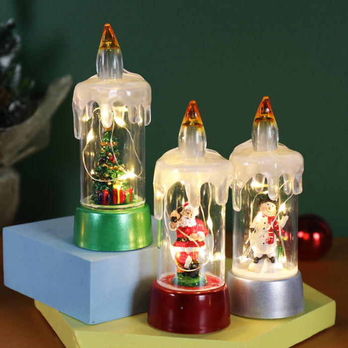 Christmas Decorations Candle Light Desktop Ornaments
