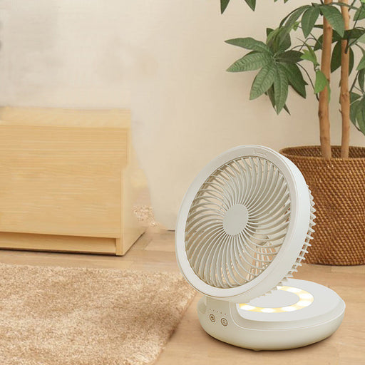 Wireless Suspended Air Circulation Fan USB Rechargeable Folding Electric Fan Night Light Touch Control 4 Wind Speed