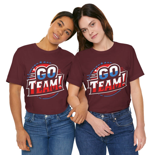 Go Team! Enthusiast T-Shirt – Vibrant Red Athletic Apparel for Football Fans