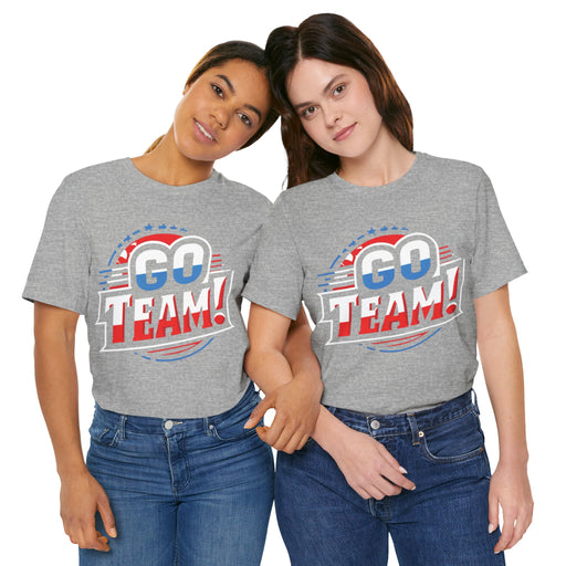 Go Team! Enthusiast T-Shirt – Vibrant Red Athletic Apparel for Football Fans