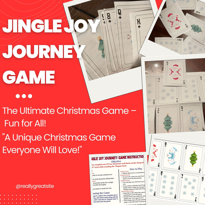 Jingle Joy Journey | Jeu de cartes de Noël festif pour la famille et les amis | Téléchargement numérique