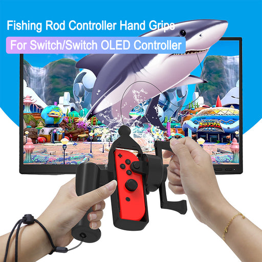 Plastic Game Console Controller Holder Fishing Rod Shaped Handle Grips Accessories
