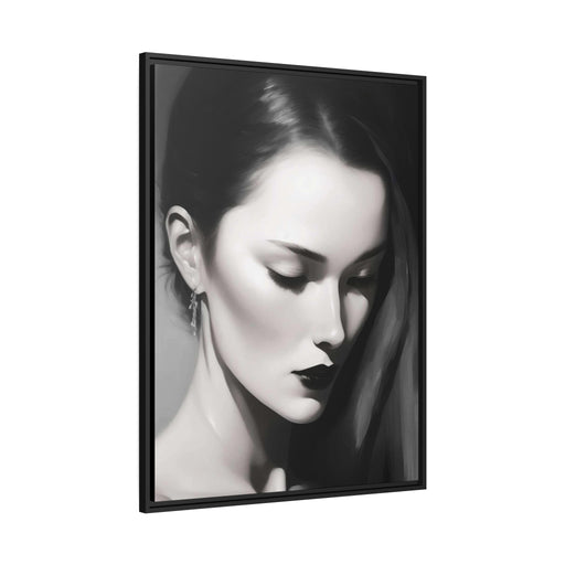 Woman's Silent Expression Collection. Captivating Black & White Art - Closed Eye