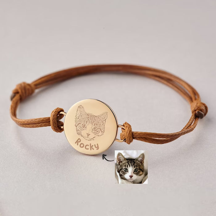 DIY Dogs And Cats Pet Memorial Braided Rope Adjustable Size Custom Bracelet