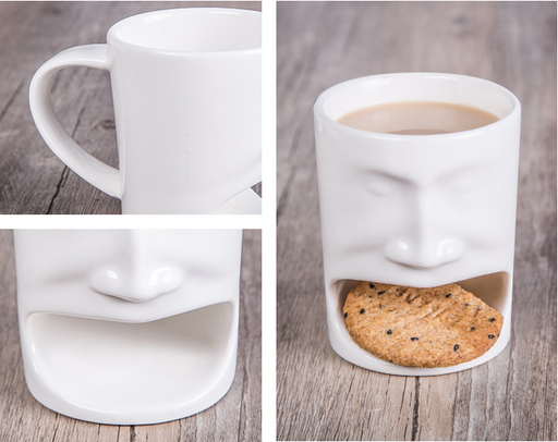 Ceramic biscuit cup creative face biscuit cup ceramic milk coffee cup