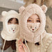 All-match thickened plush scarf with mask in winter
