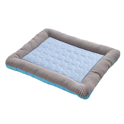 Pet Cooling Pad Bed For Dogs Cats Puppy Kitten Cool Mat Pet Blanket Ice Silk Material Soft For Summer Sleeping Blue Breathable
