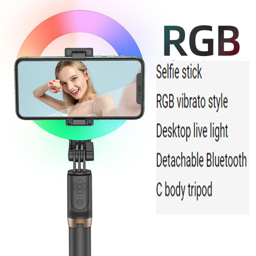 Xyxd Mobile Phone Live Broadcast Fill Light Neon Light Colorful Multicolored Lighting Selfie Stick Vibrato Bluetooth Camera Desktop
