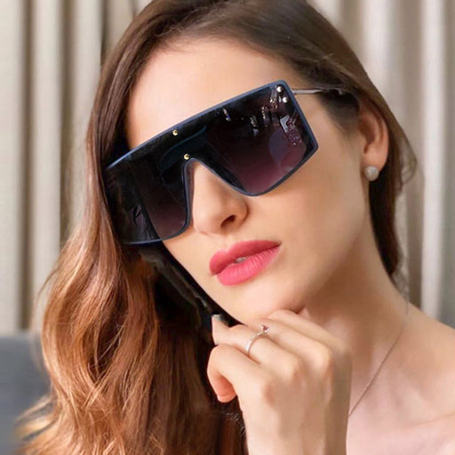 Trendy New Big Frame One-Piece Sunglasses Women