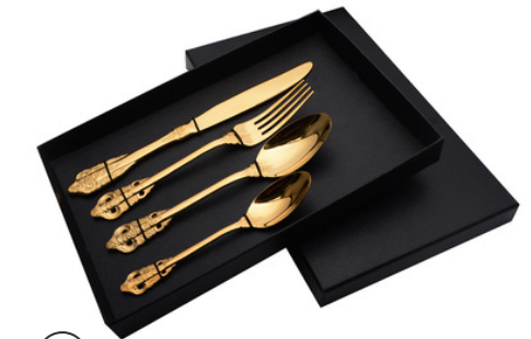 European-Style Tableware Palace Retro Carved Steak Cutlery Spoon Coffee Small Spoon Dessert Spoon Hotel Cutlery Spoon Set