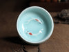 Celadon Tea Set, Tasting Cup, Small Fish Tea Cup, Geyao Ice Cracked Glazed Carp Cup, Small Tea Bowl