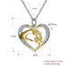 Carrying Hands Heart Shape Pendant Necklace Female 925 Sterling Silver With Diamonds