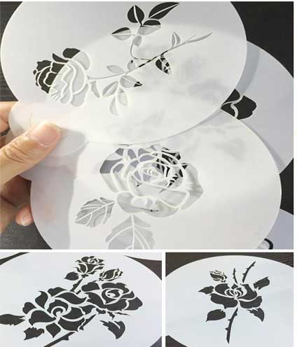 6 sets of rose cake decorated with sugar powder sieve Fondant mold spray pattern sprayed pattern hollow template