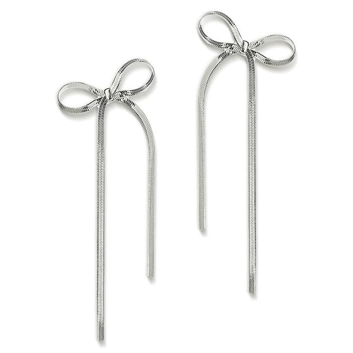 Women's Bow Tassel Long Earrings