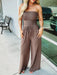 Women's Clothing Casual Square Shoulder Chest-wrapped Wide-leg Jumpsuit
