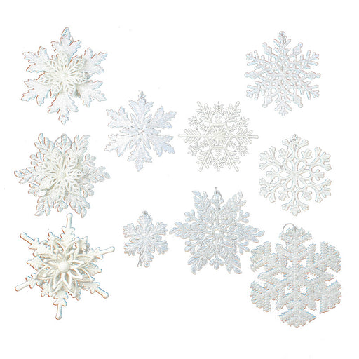 Plastic White Snowflake String Window Christmas Party Place Pendant