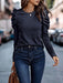 High Elastic Cashmere Round Neck Slim Bubble Long Sleeve Top