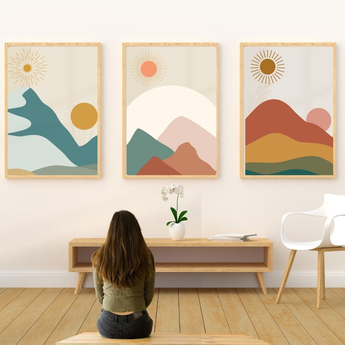 Nature Boho Wall Art Set, Earthy Abstract Prints, Bohemian Home Decor, bohoful Nature Art, Digital  Modern Art Spaces, relaxant art, bohoful