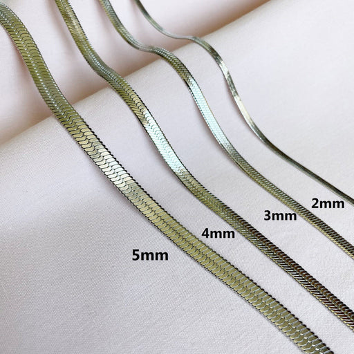 Titanium Steel Flat Snake Bone Chain Women's Short Necklace