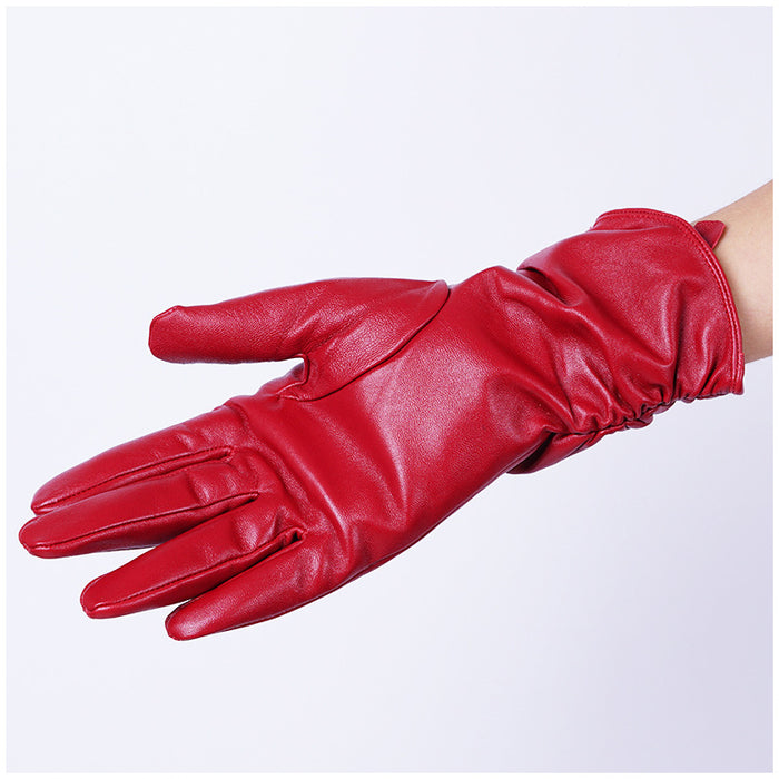 Women Winter Leather Gloves New Outdoor Women Gloves