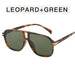 Double Beam Toad Retro Flying Leopard Print Stylish Sunglasses