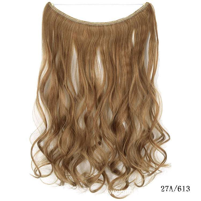22 inches Invisible Wire No Clips in Hair Extensions Secret Fish Line Hairpieces Silky Straight Synthetic