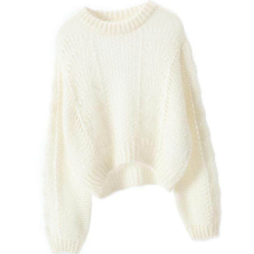 Women's Hollow-out Thick Needle Long-sleeved Sweater