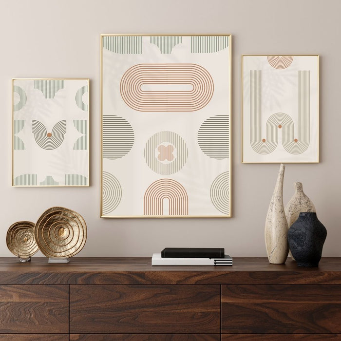 Geometric Modern Wall Art Set, Midcentury Boho Digital Prints,Abstract Minimalist Art,Printable Art for Living Room, Contemporary Home Decor