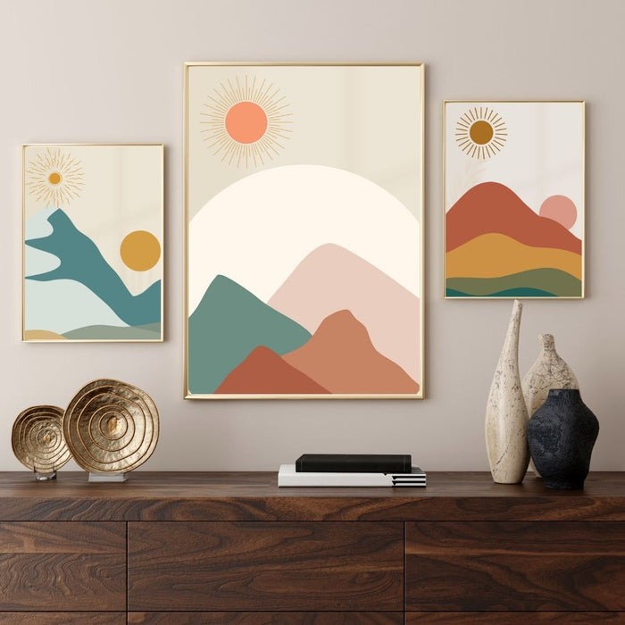 Nature Boho Wall Art Set, Earthy Abstract Prints, Bohemian Home Decor, bohoful Nature Art, Digital  Modern Art Spaces, relaxant art, bohoful