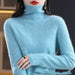 Pure Wool Sweater Cascading Collar Women