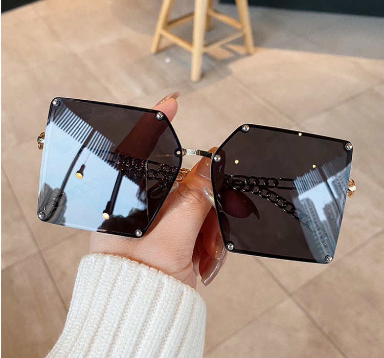 Large Square Frame Cutout Ladies Sunglasses