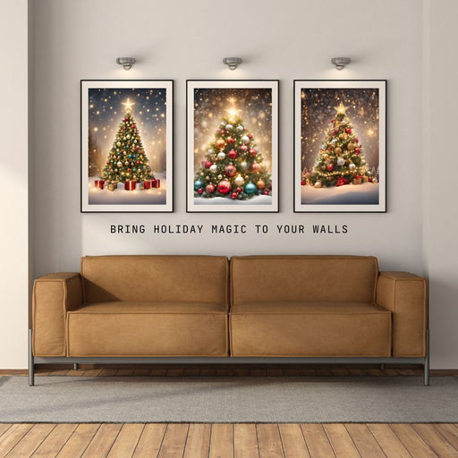 3 Christmas Trees Wall Art | Festive Holiday Printable Decor | Cozy Christmas Tree Print | Christmas Digital Download | Holiday Home Art