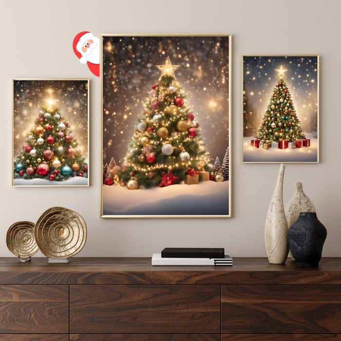 3 Christmas Trees Wall Art | Festive Holiday Printable Decor | Cozy Christmas Tree Print | Christmas Digital Download | Holiday Home Art