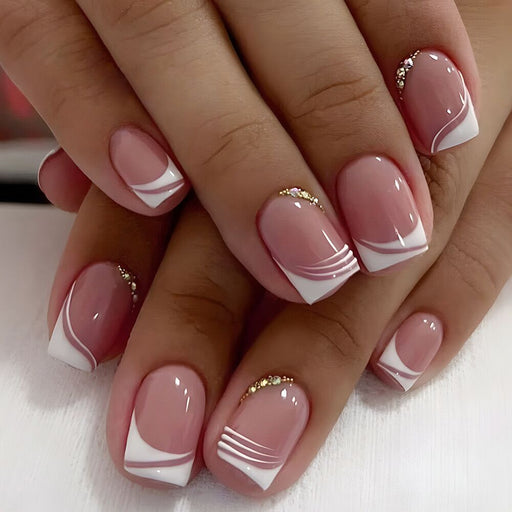 Removable Oblique French Simplicity Wear-resistant Finished Product Nail Sticker