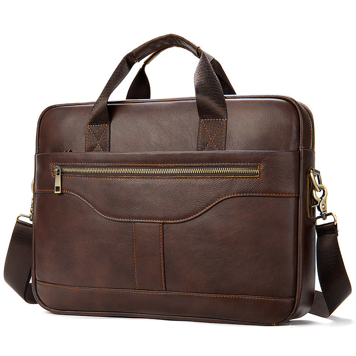 Vintage Business Office Handbag Men's Real-leather Bag Briefcase