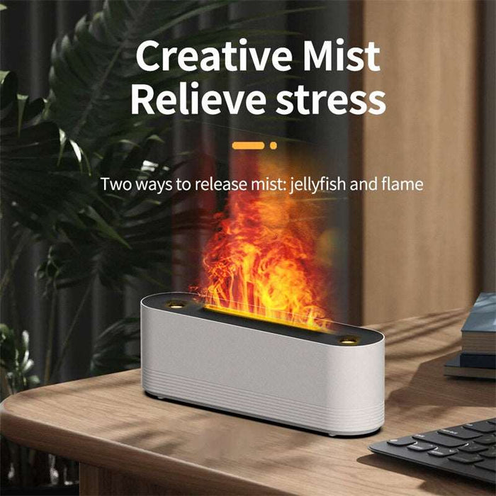 Flame Air Humidifier Ultrasonic 7 Colors Aroma Diffuser LED Cool Mist Maker Fogger Essential Oil Room Fragrance Office Home Decor