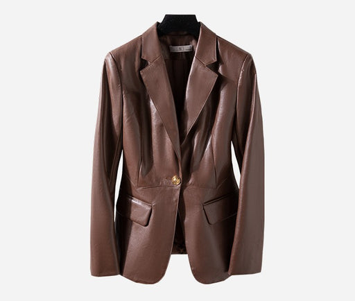 Women's Slim Skinny Leather Jacket Coat