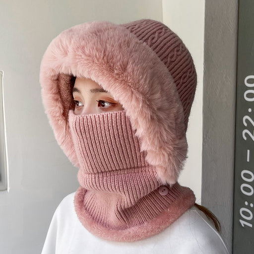 Women's Multi-functional Hat Scarf One-piece Suit Outdoor Windproof Cold-resistant Hat