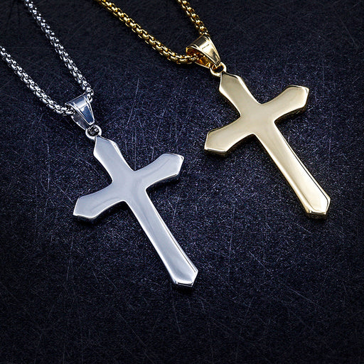 Titanium Steel Jesus Cross Necklace Pendant