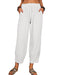 Women's Solid Color Loose Cotton And Linen Casual Pants Home