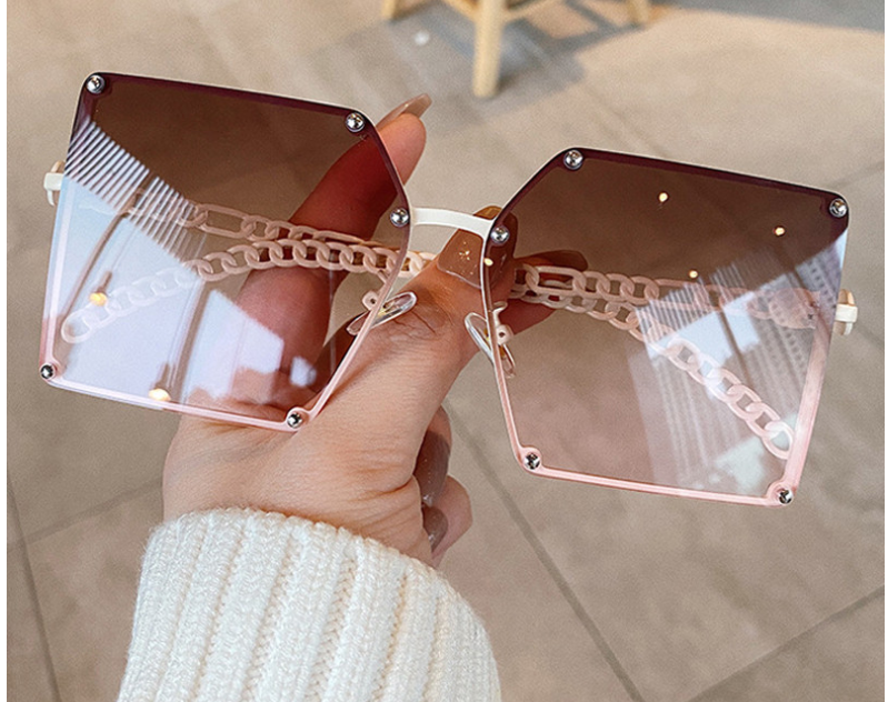 Large Square Frame Cutout Ladies Sunglasses
