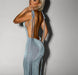 Sexy Slim Backless Dress Summer Camisole Gown Lace-up Long Dress